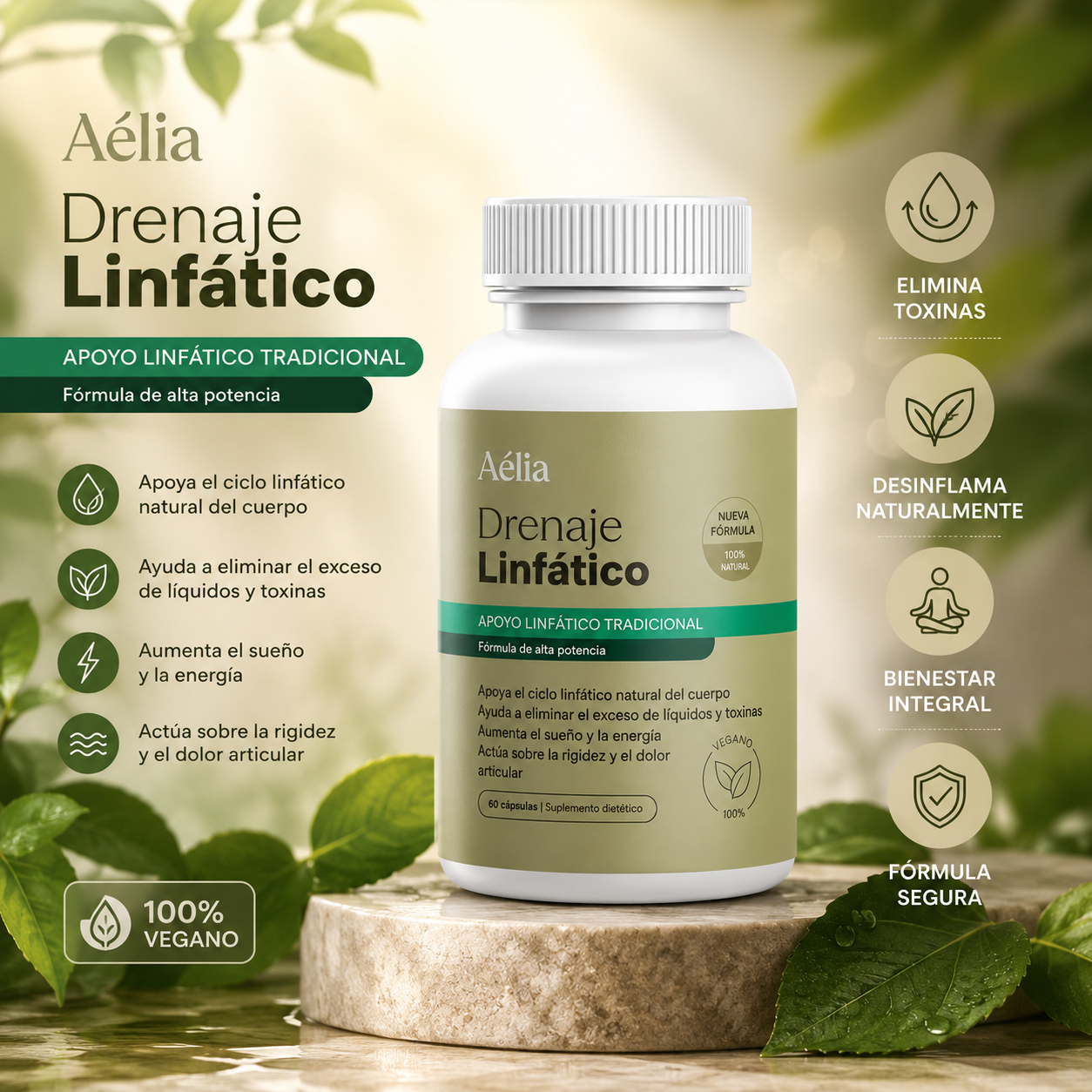 Aélia™ - Fórmula para Riñones y Drenaje Linfático Renal - OFERTA 2x1