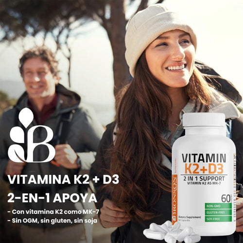 Bronson - Suplemento de vitamina K2 con D3 - OFERTA 2X1