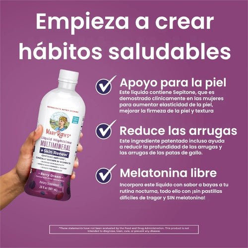 MaryRuth - Multivitaminico nocturno + renovación de la piel