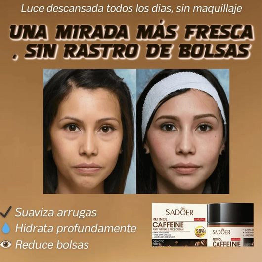 2x1 Crema hidratante antiarrugas con retinol y cafeina