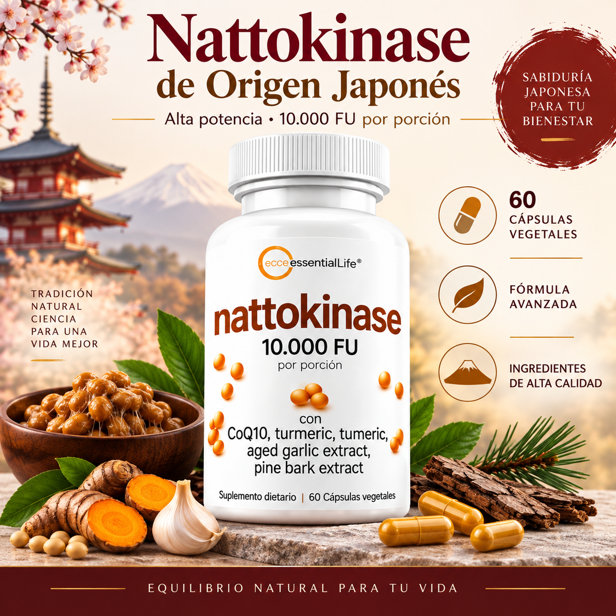Nattokinase - Apoya una circulacion mas libre - OFERTA 2X1