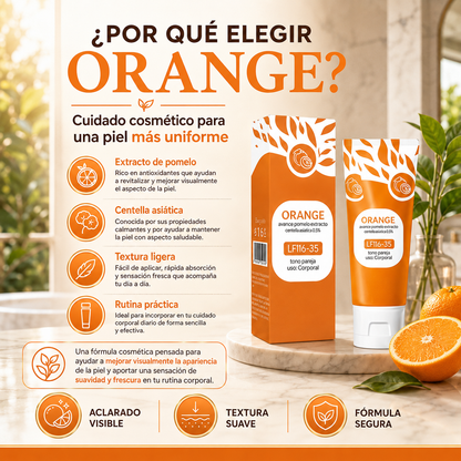 OrangeGlow™ – Crema Corporal para un Tono Más Uniforme – OFERTA 2X1