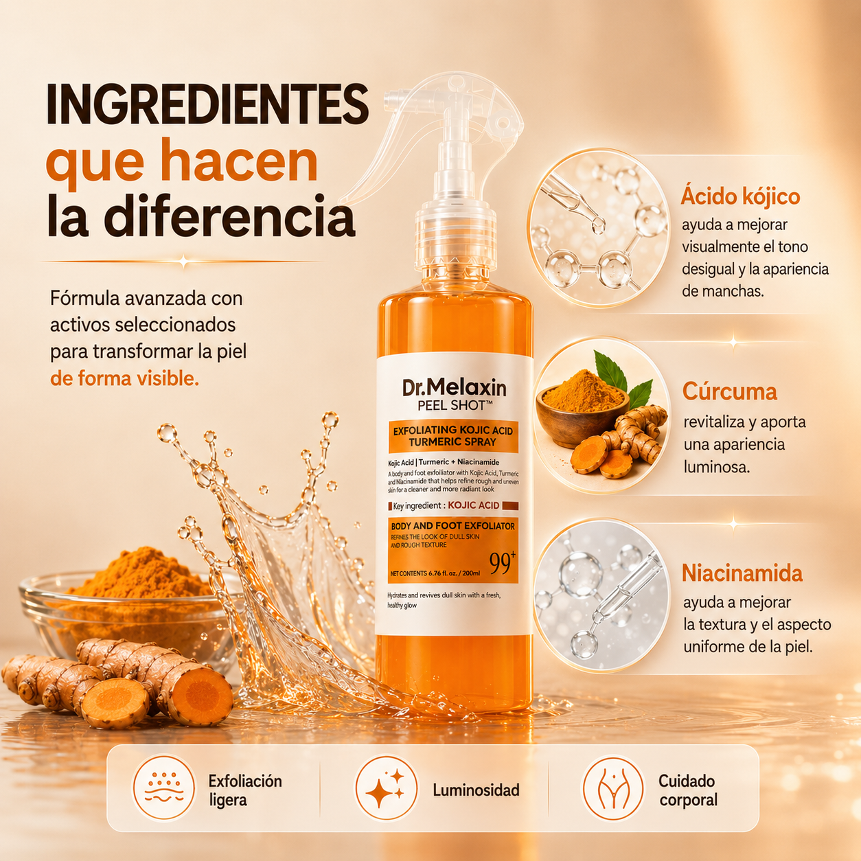 Dr. Melaxin Peel Shot™ – Spray Exfoliante Corporal - OFERTA 2X1