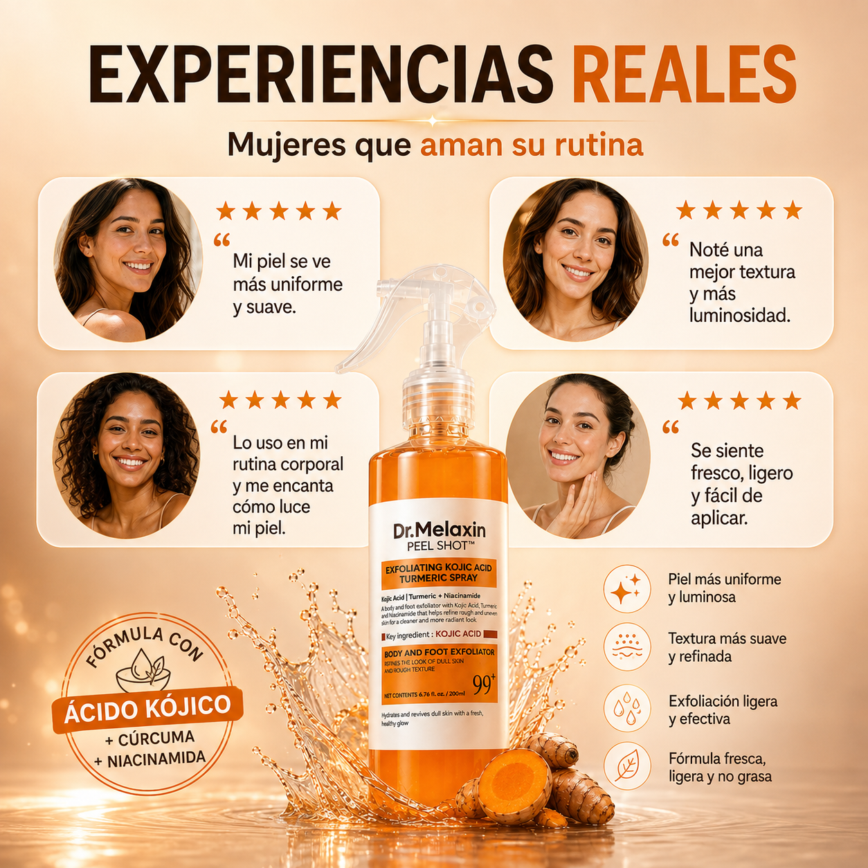 Dr. Melaxin Peel Shot™ – Spray Exfoliante Corporal - OFERTA 2X1