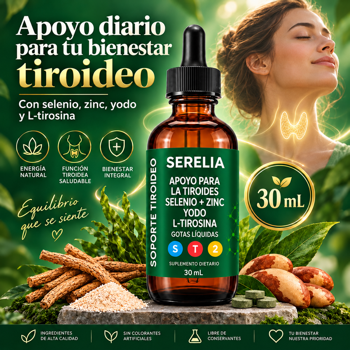 SERELIA® — Gotas para el Apoyo de Tiroides - OFERTA 2X1