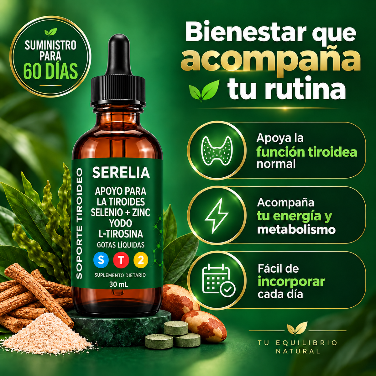 SERELIA® — Gotas para el Apoyo de Tiroides - OFERTA 2X1