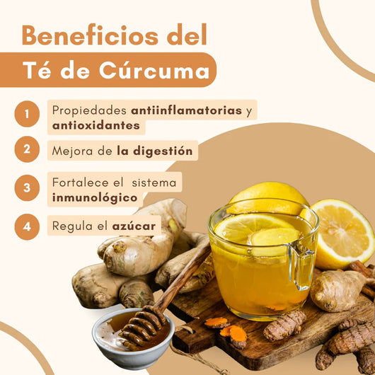 Té de cúrcuma, jengibre y canela