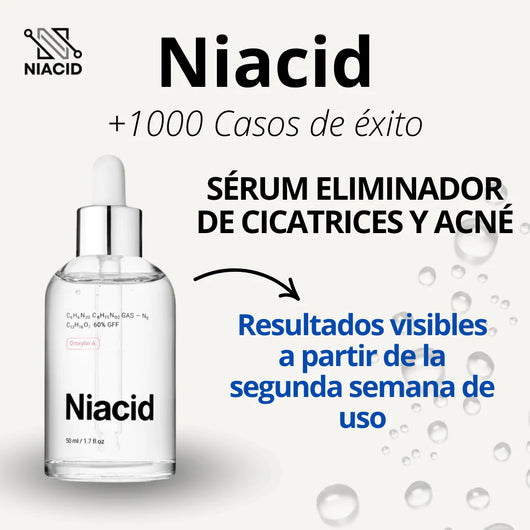 Niacid elimina cicatrices y puntos negros de acné - OFERTA 2x1