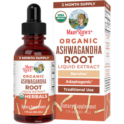 MaryRuth - Gotas líquidas de raíz de ashwagandha orgánica