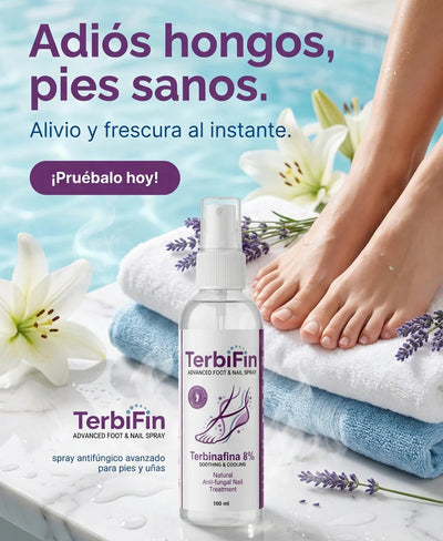 Terbifin – Spray Antifúngico Avanzado para Pies y Uñas