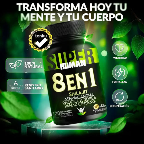 8 en 1 Cápsulas - Shilajit Ashwagandha y Ginseng - OFERTA 2X1